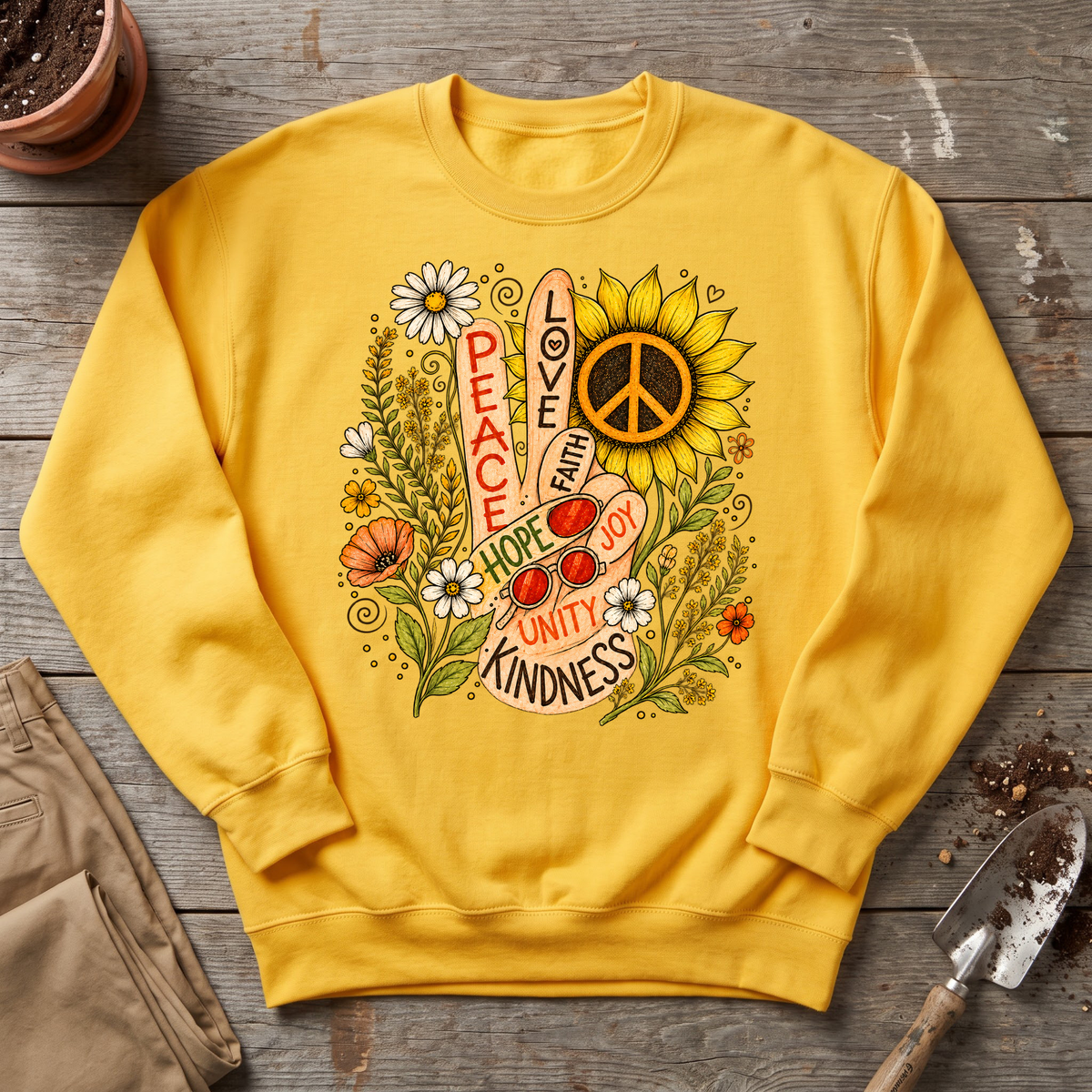 Flower Power Peace Sweatshirt
