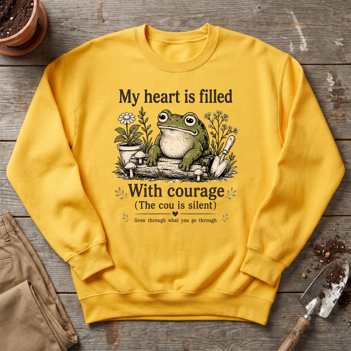 Garden Courage Frog Sweatshirt