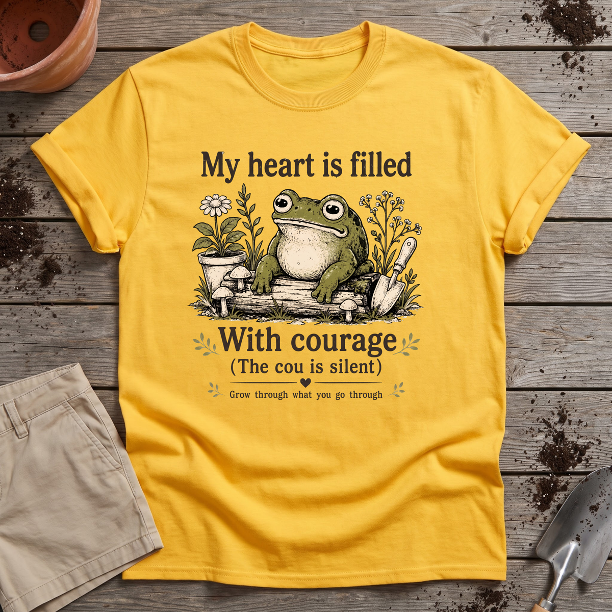 Garden Courage Frog T-Shirt