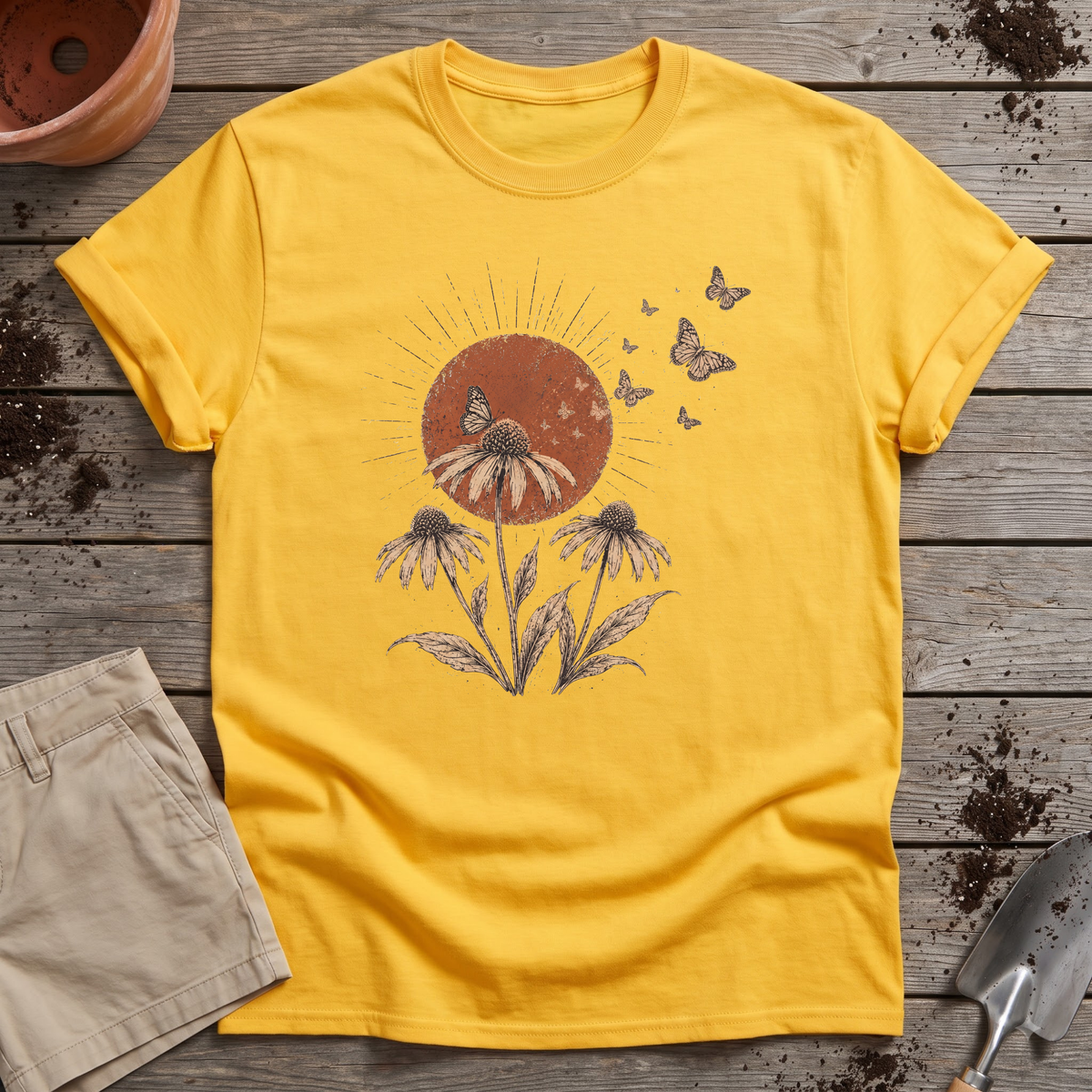 Coneflower Butterflies T-Shirt