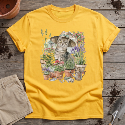 Cat And Plant T‑Shirt