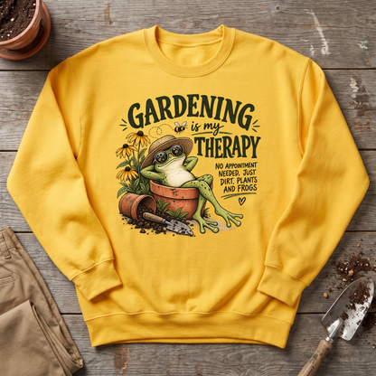 Gardening Therapy Frog Sweatshirt