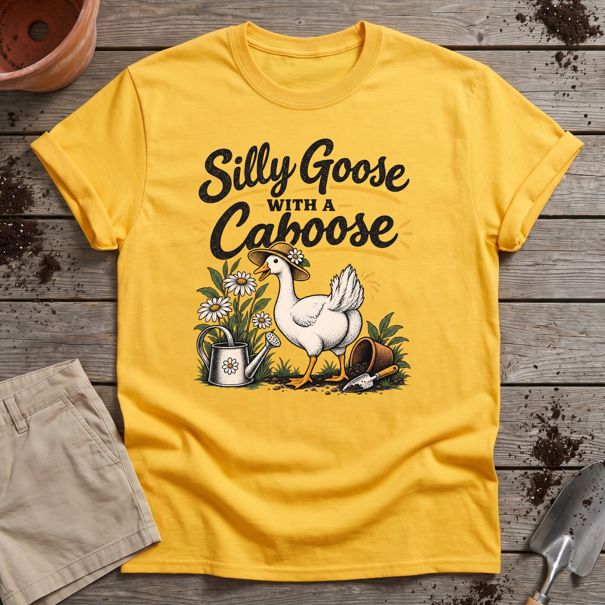 Silly Goose Caboose Garden T-Shirt