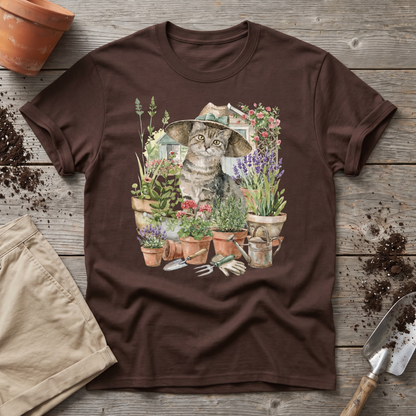 Cat And Plant T‑Shirt