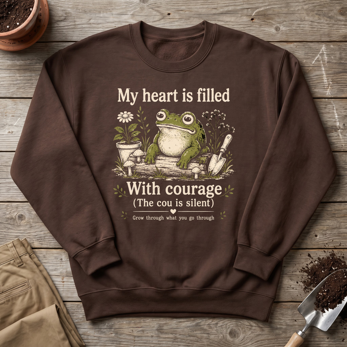 Garden Courage Frog Sweatshirt