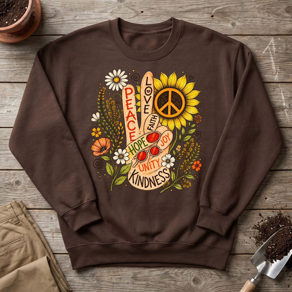 Flower Power Peace Sweatshirt