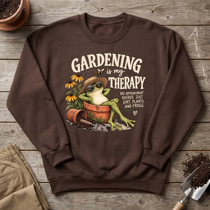 Gardening Therapy Frog Sweatshirt
