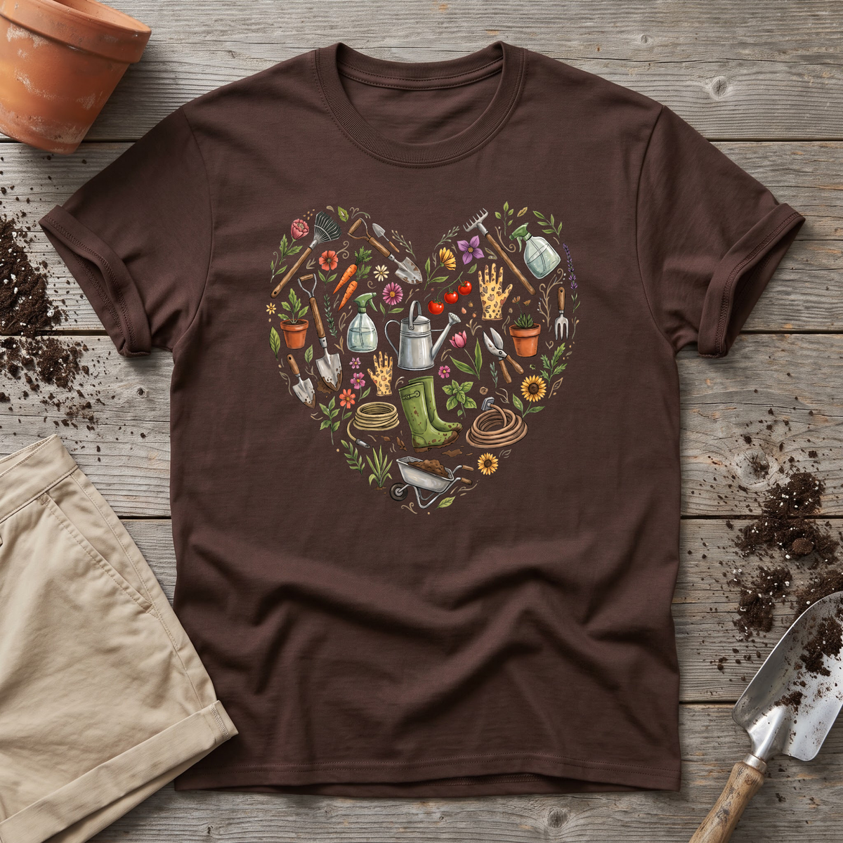 Women Plant Love Heart T‑Shirt