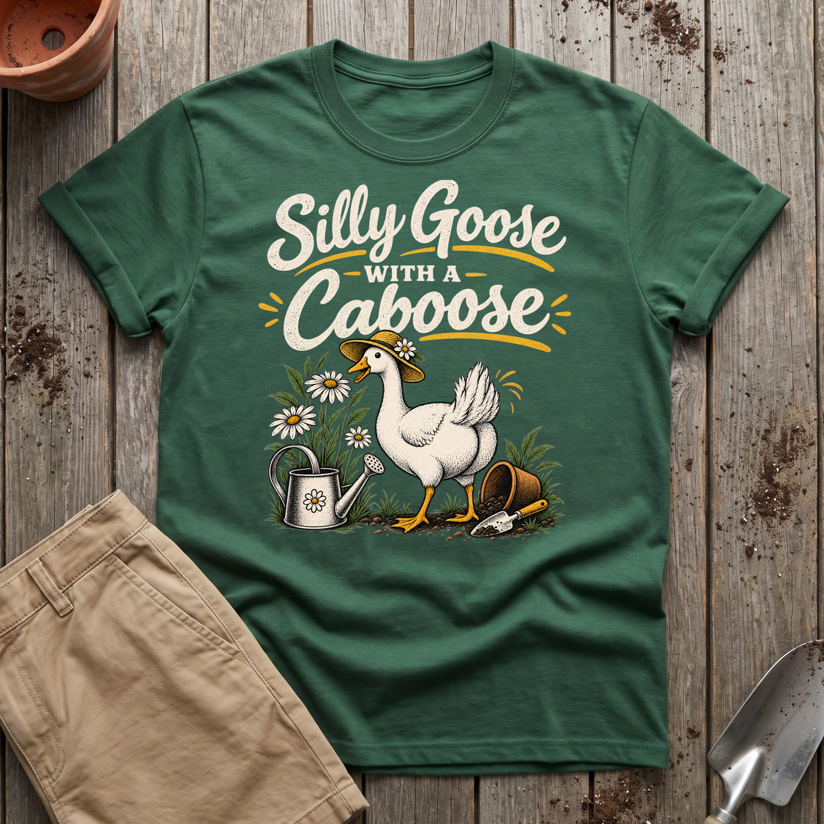 Silly Goose Caboose Garden T-Shirt