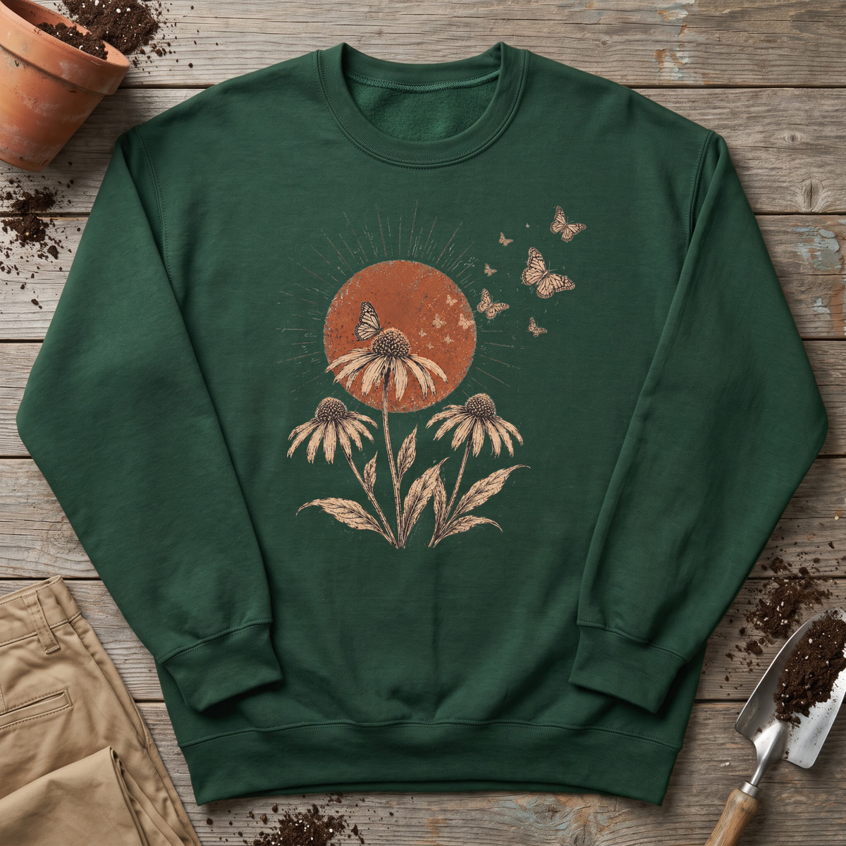 Coneflower Butterflies Sweatshirt
