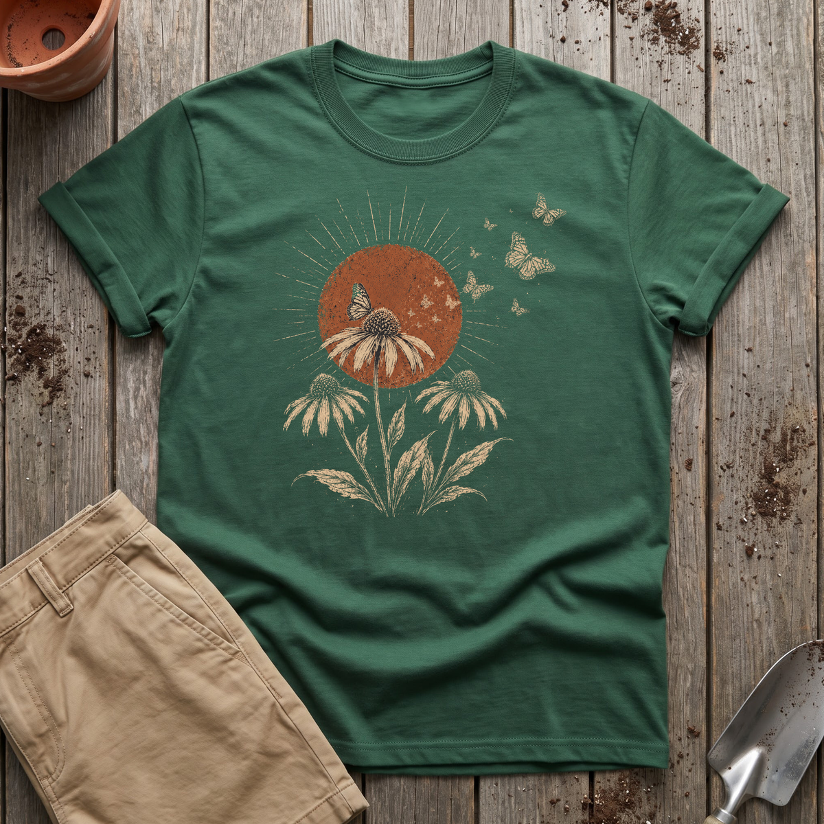 Coneflower Butterflies T-Shirt