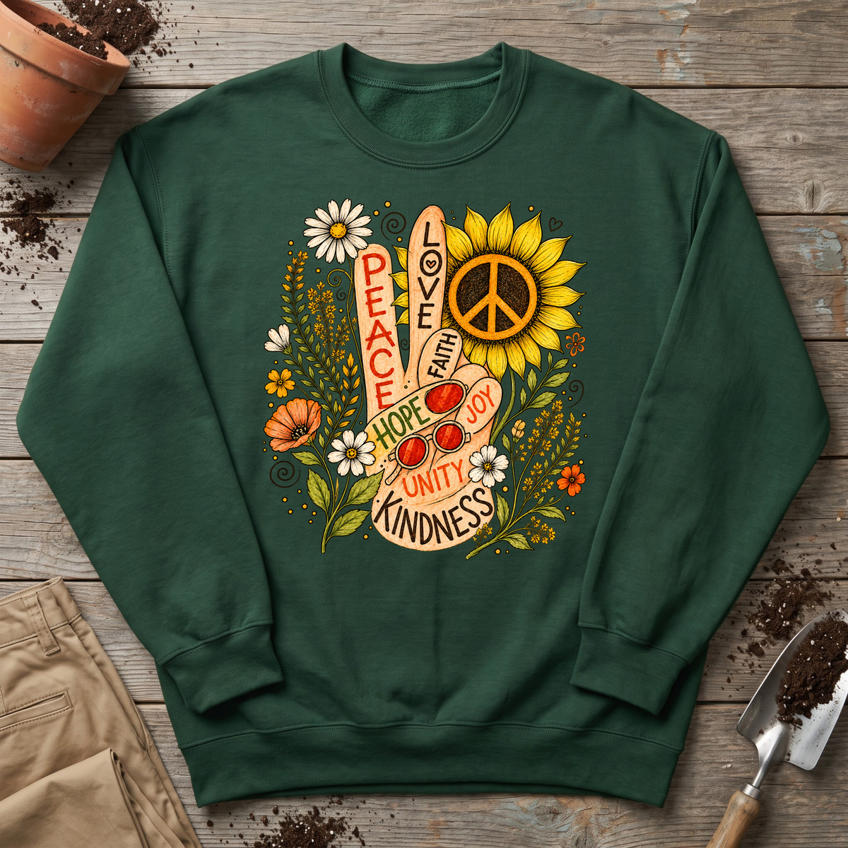Flower Power Peace Sweatshirt