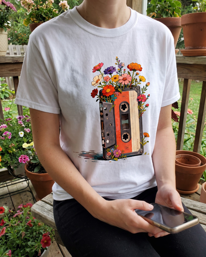 Vintage Cassette Tape Wildflower T-Shirt