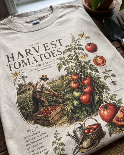 Harvest Tomatoes Vintage Garden T-Shirt