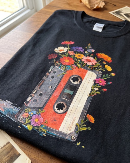 Vintage Cassette Tape Wildflower T-Shirt