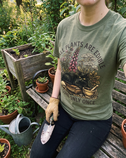 All Plants Are Edible Black Cat T-Shirt