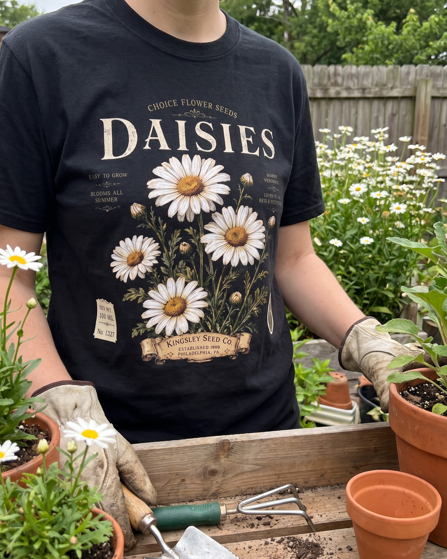 Daisy Seed Catalog Vintage Botanical T-Shirt