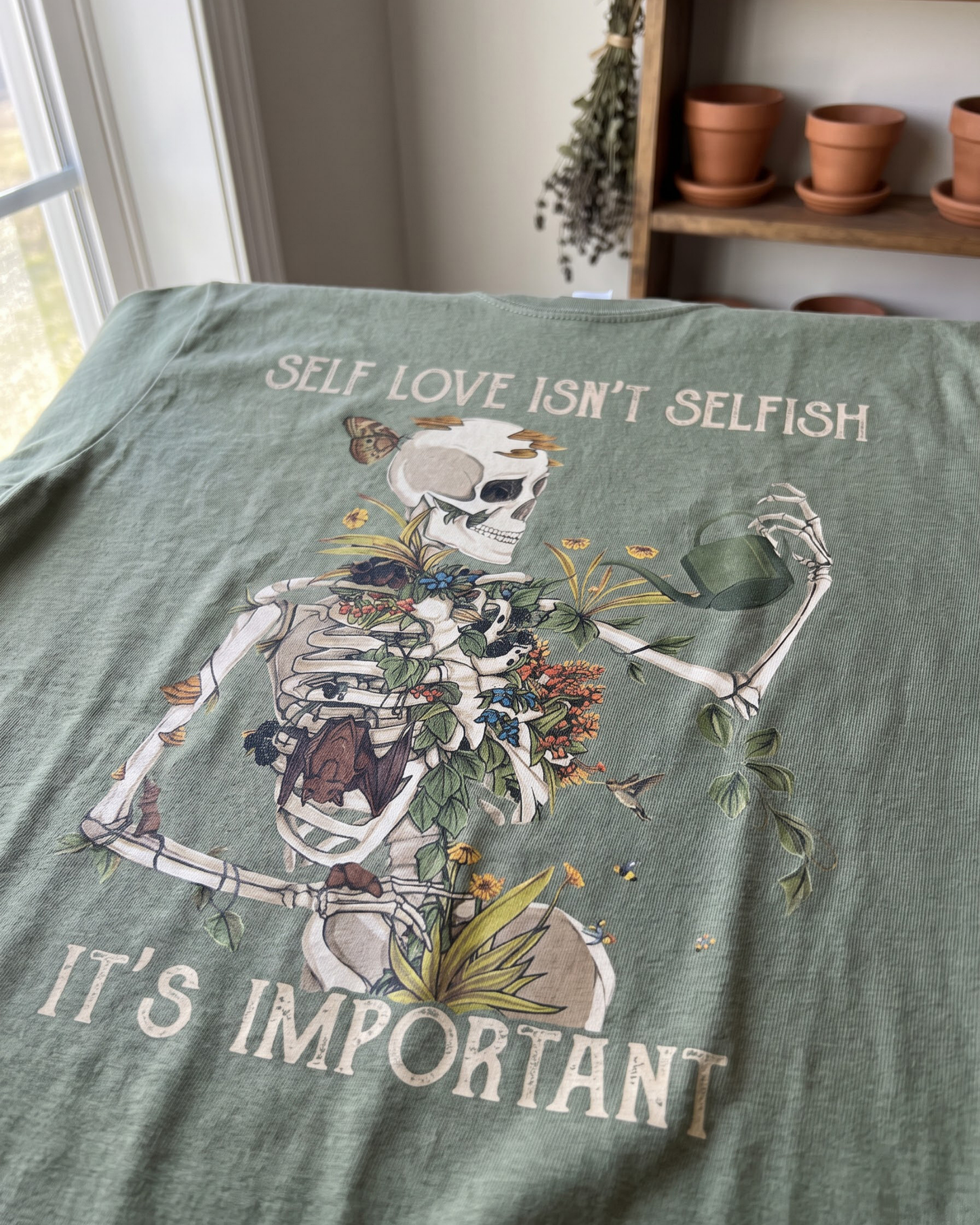 Self Love Isn’t Selfish Skeleton Garden T-Shirt