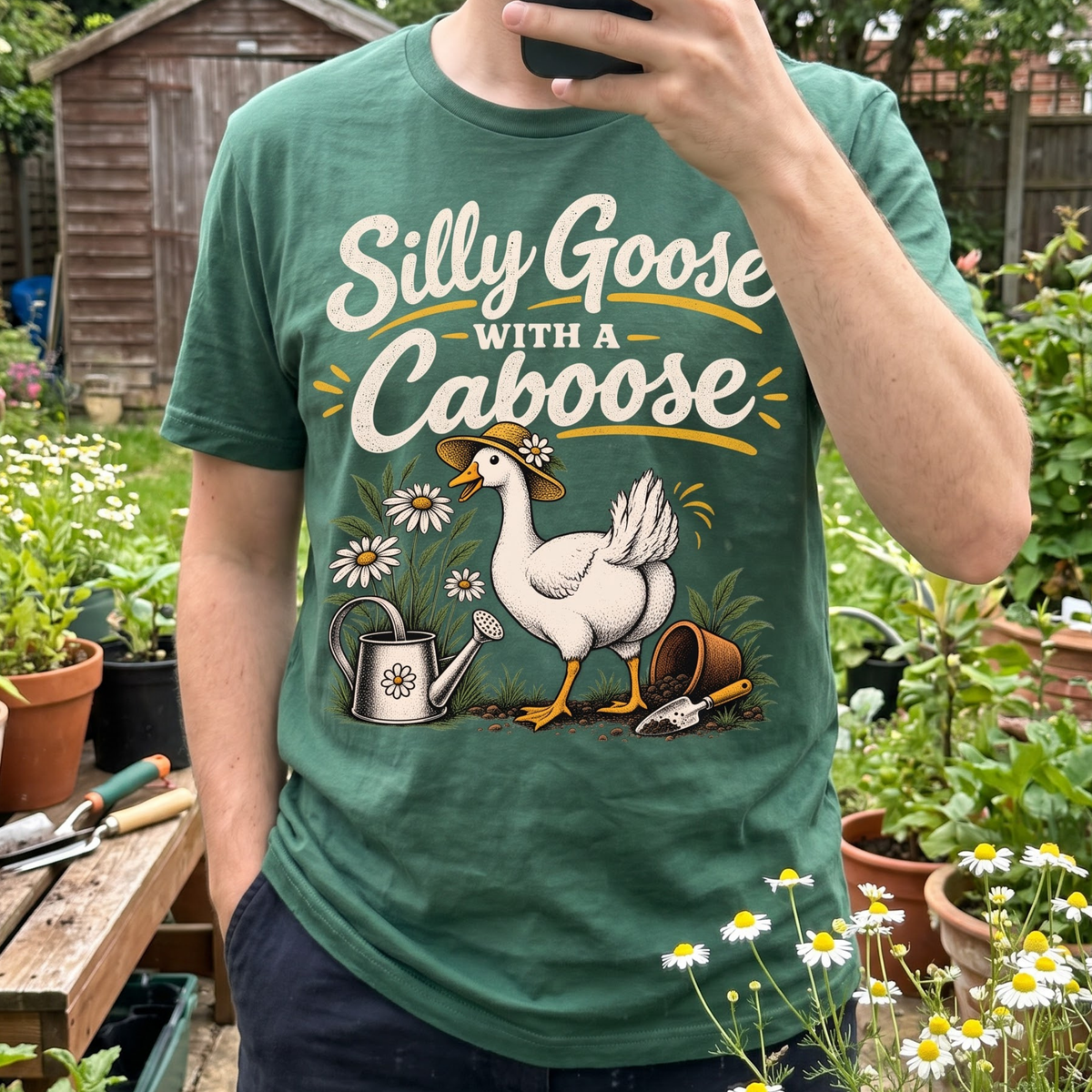 Silly Goose Caboose Garden T-Shirt