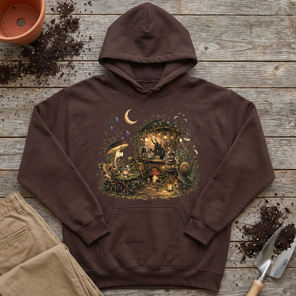 Moonlit Garden Café Hoodie