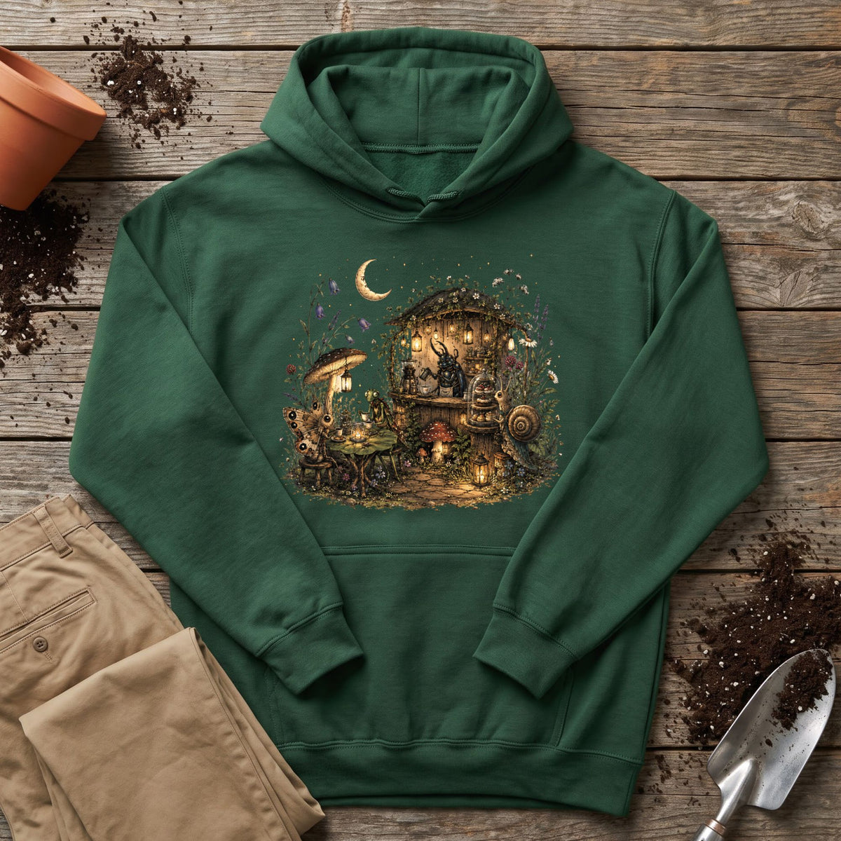 Moonlit Garden Café Hoodie