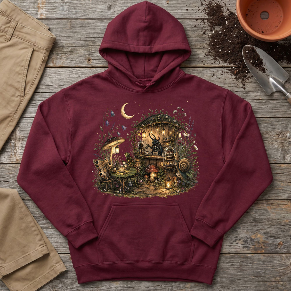 Moonlit Garden Café Hoodie