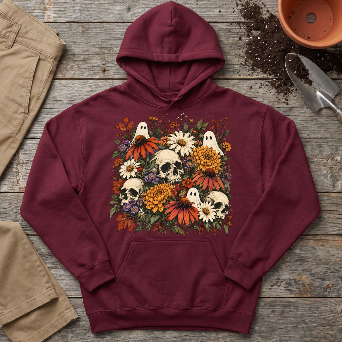 Ghostly Garden Blooms Hoodie