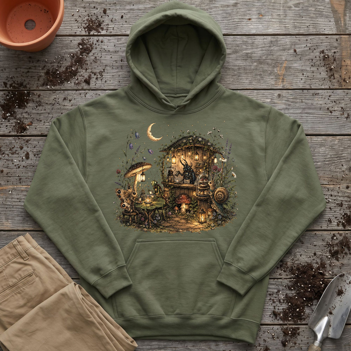 Moonlit Garden Café Hoodie