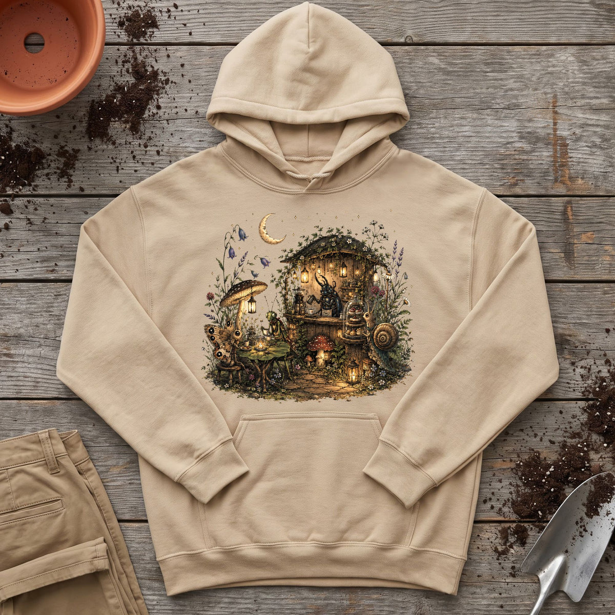 Moonlit Garden Café Hoodie