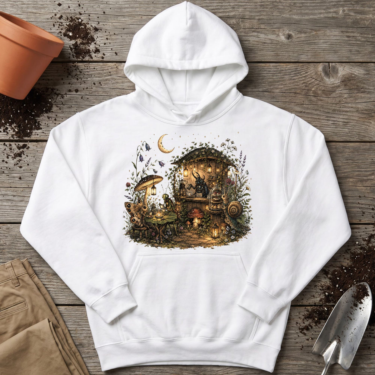 Moonlit Garden Café Hoodie
