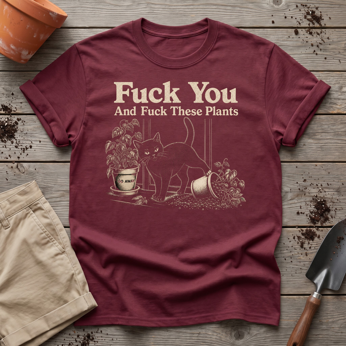 Cat vs Plants T-Shirt