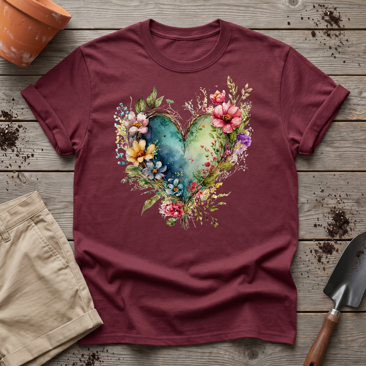 Floral Heart Garden T-Shirt