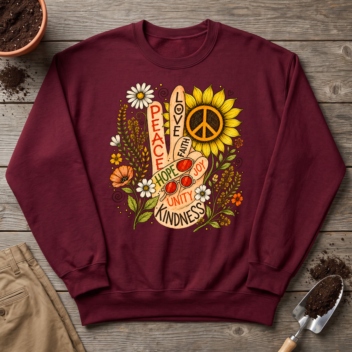 Flower Power Peace Sweatshirt