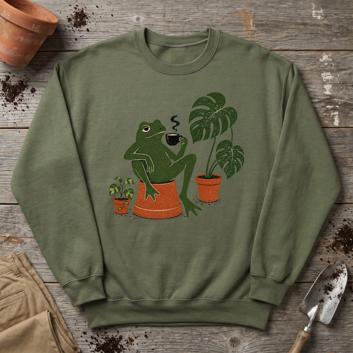 Plant Frog Coffee Sweatshirt