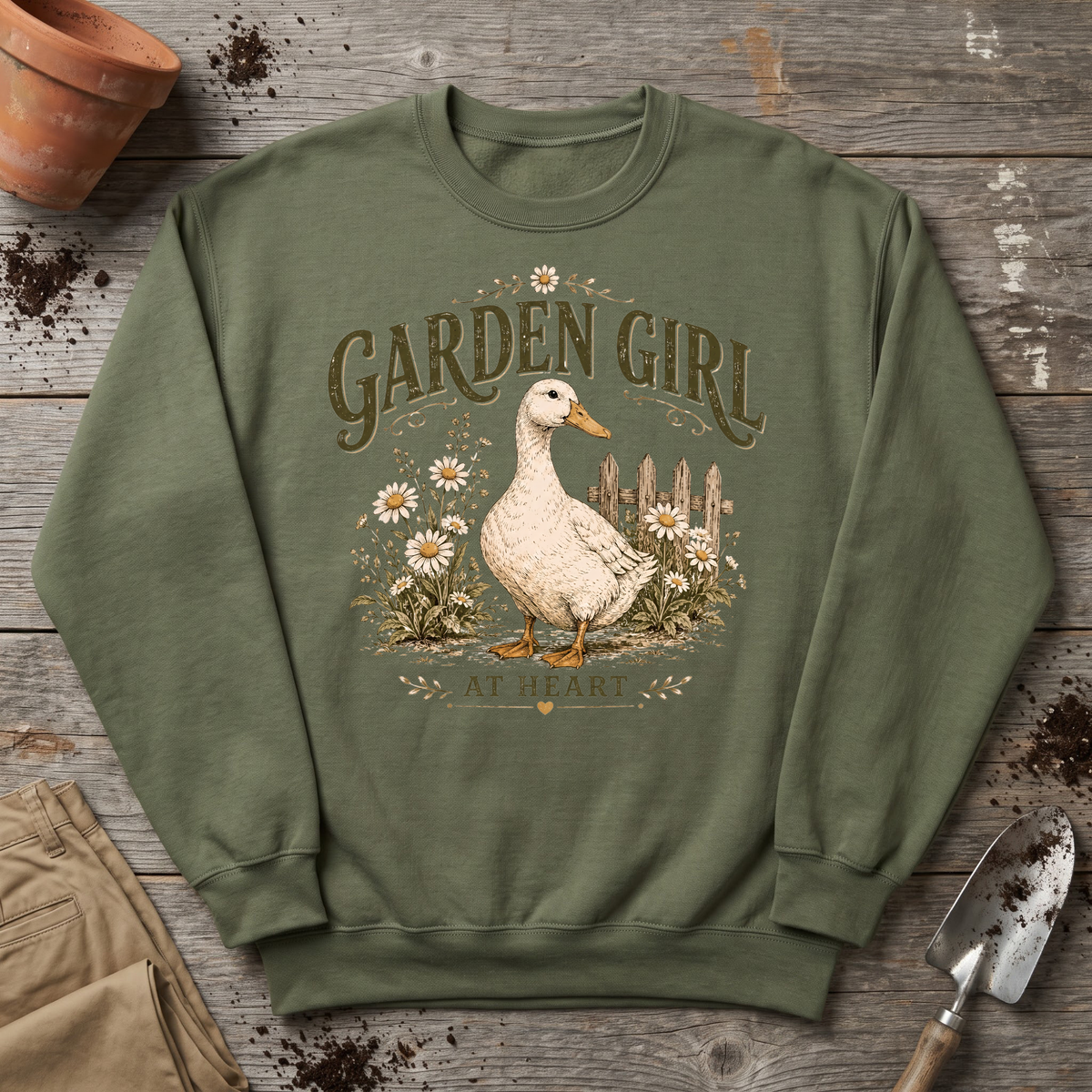 Garden Girl Duck Sweatshirt