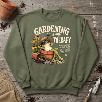 Gardening Therapy Frog Sweatshirt