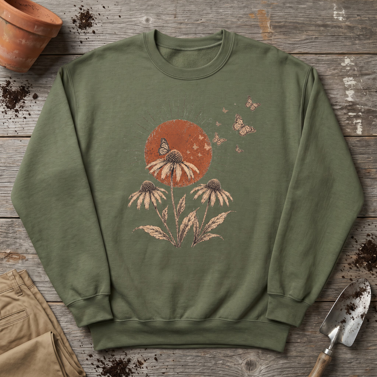 Coneflower Butterflies Sweatshirt