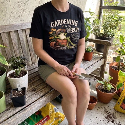Gardening Therapy Frog T-Shirt