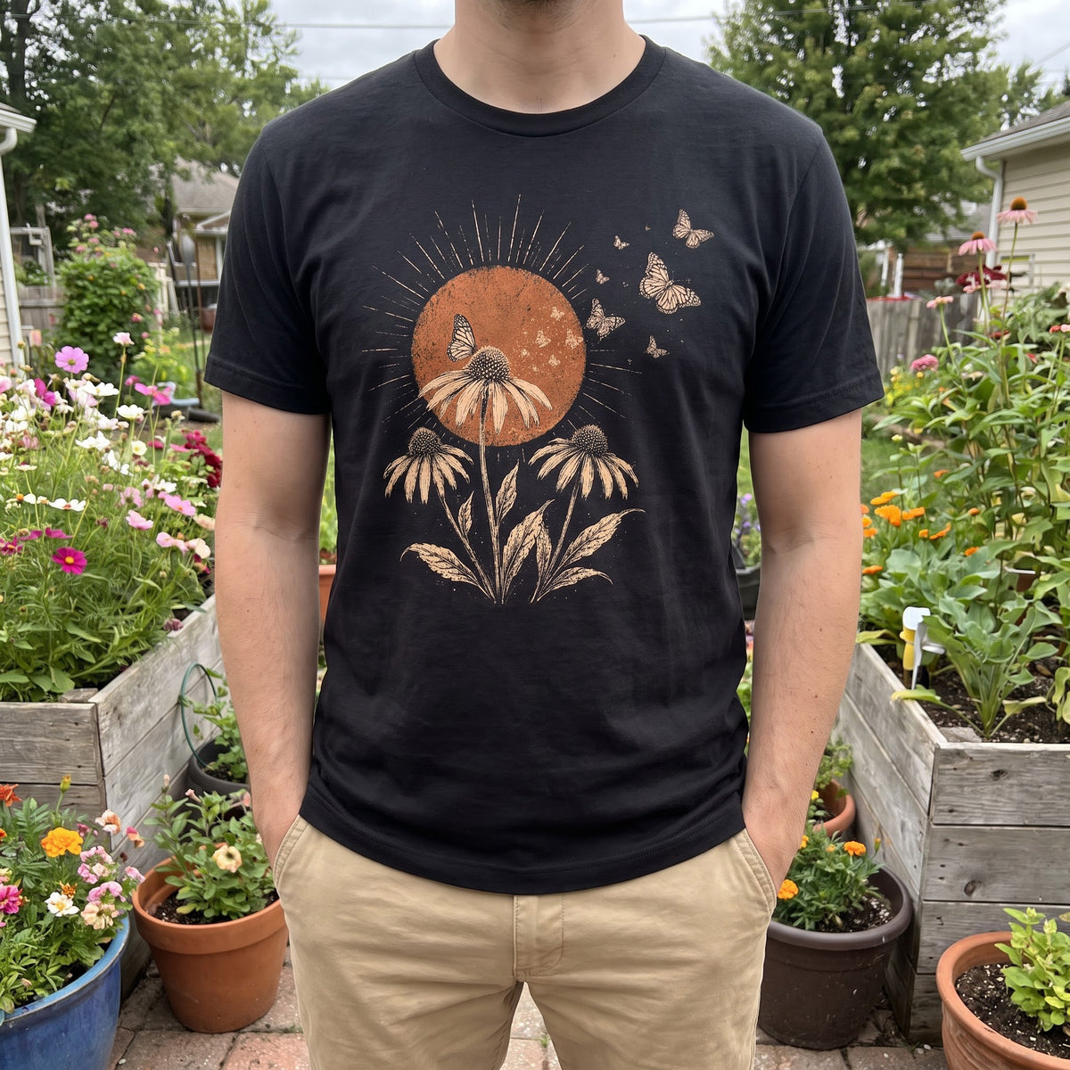 Coneflower Butterflies T-Shirt