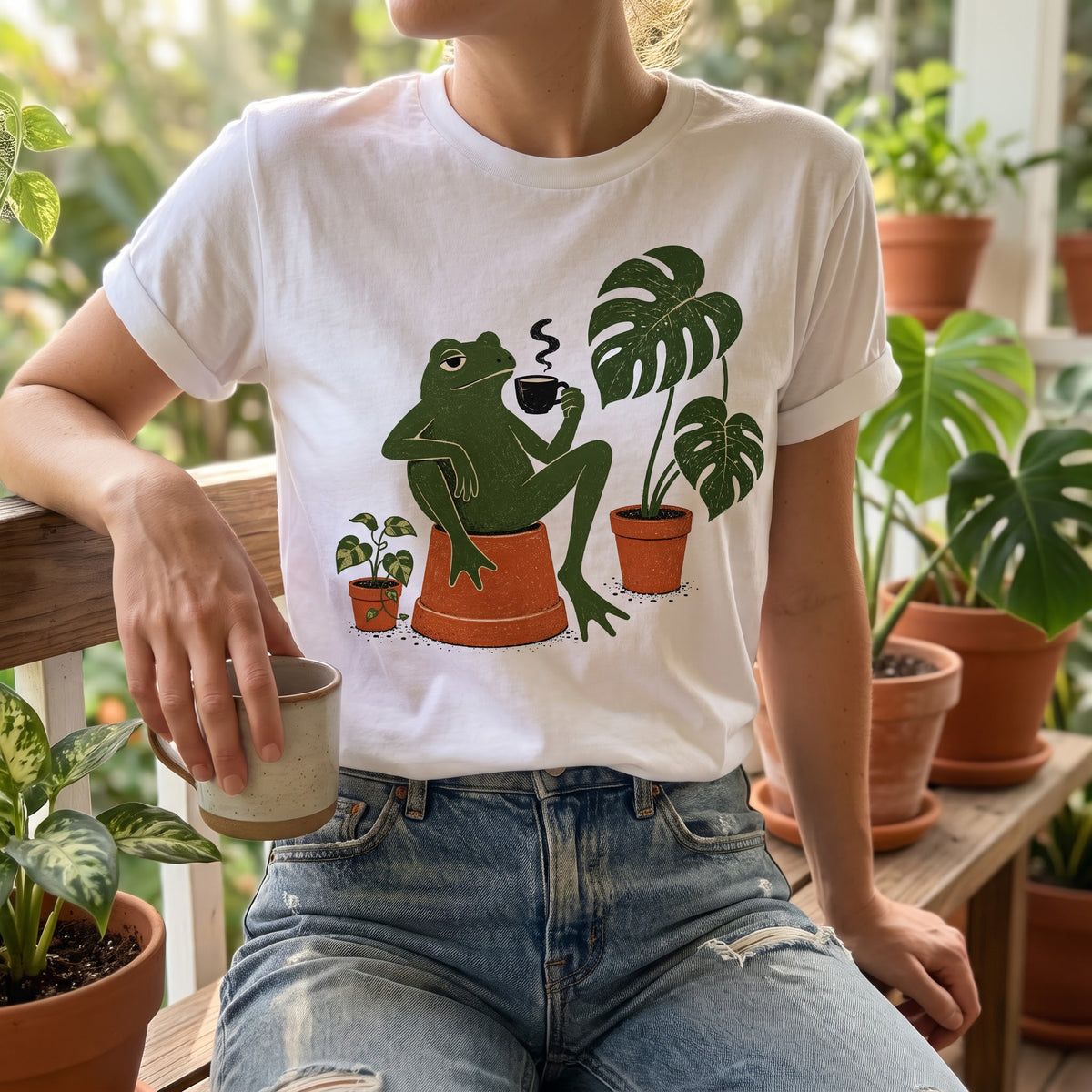 Plant Frog Coffee T-Shirt