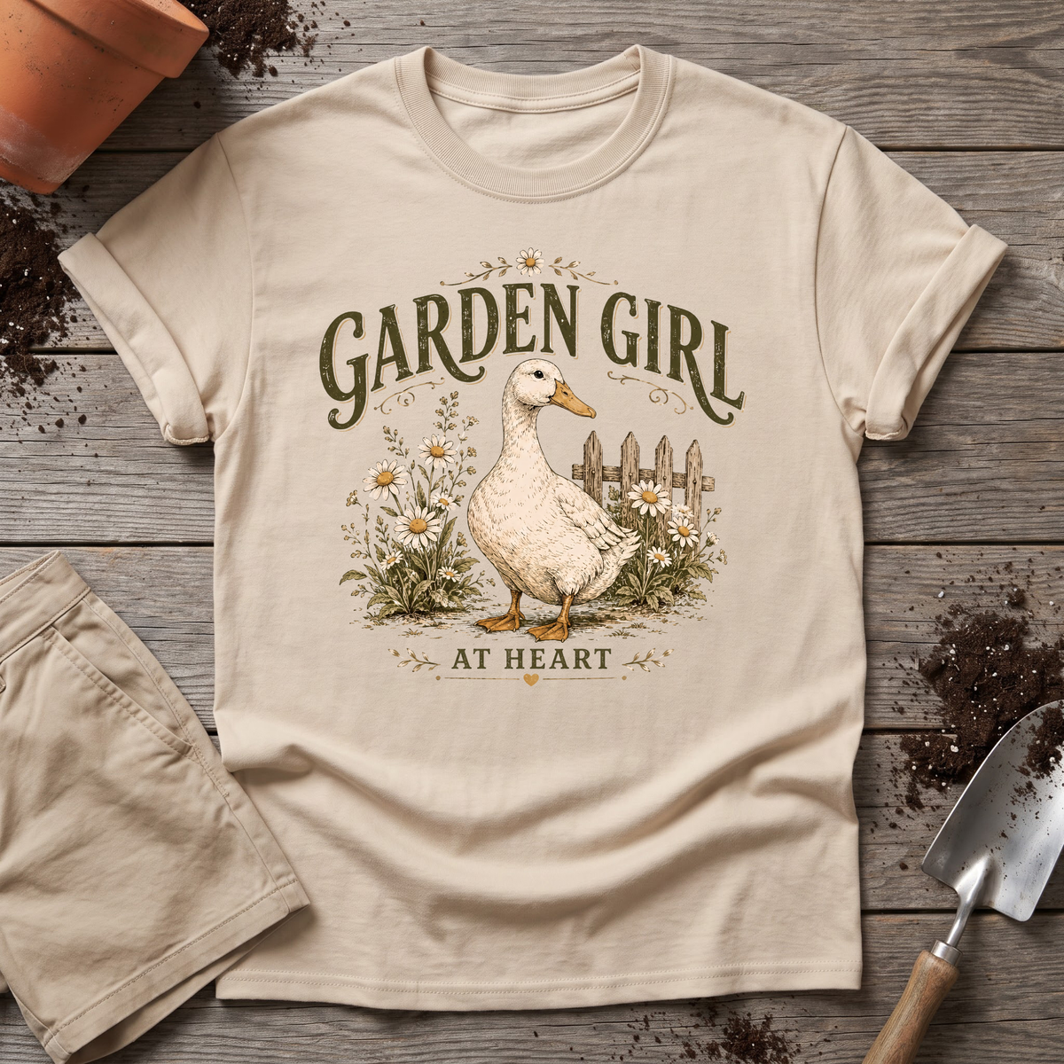 Garden Girl Duck T-Shirt