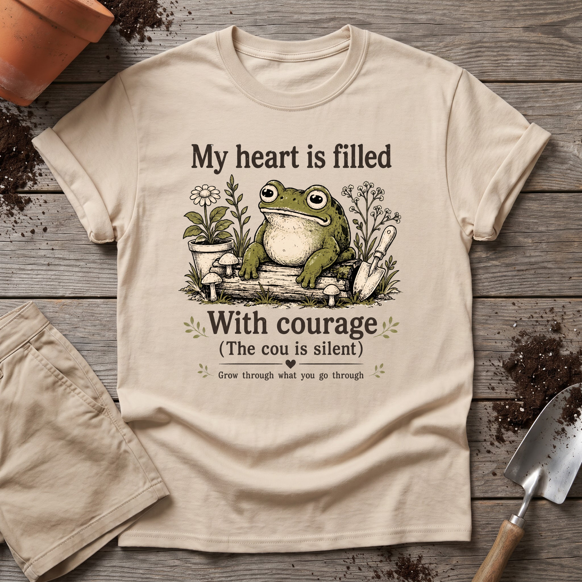 Garden Courage Frog T-Shirt