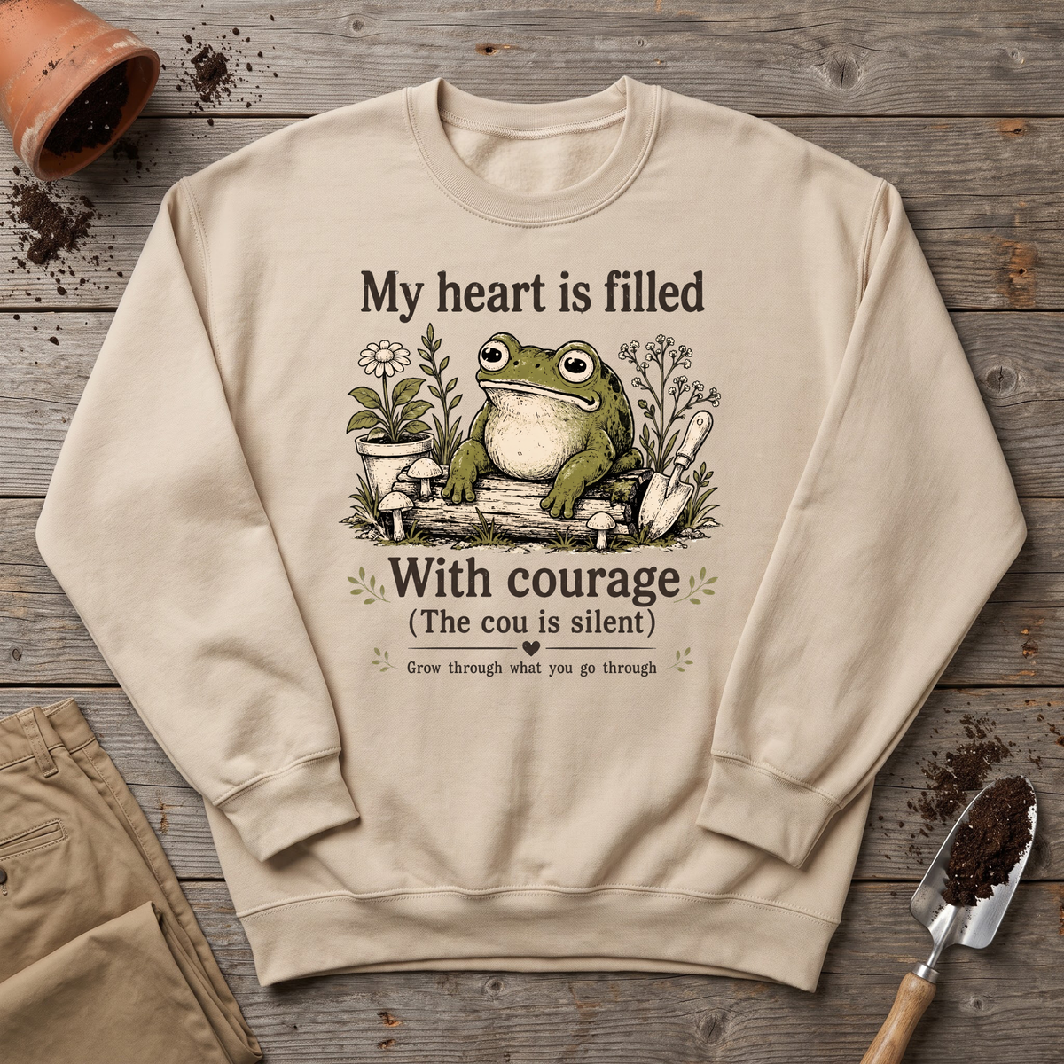 Garden Courage Frog Sweatshirt