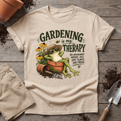 Gardening Therapy Frog T-Shirt