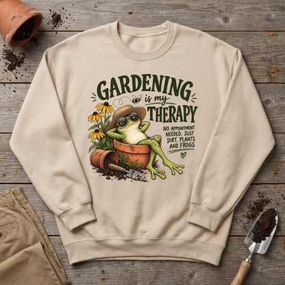 Gardening Therapy Frog Sweatshirt