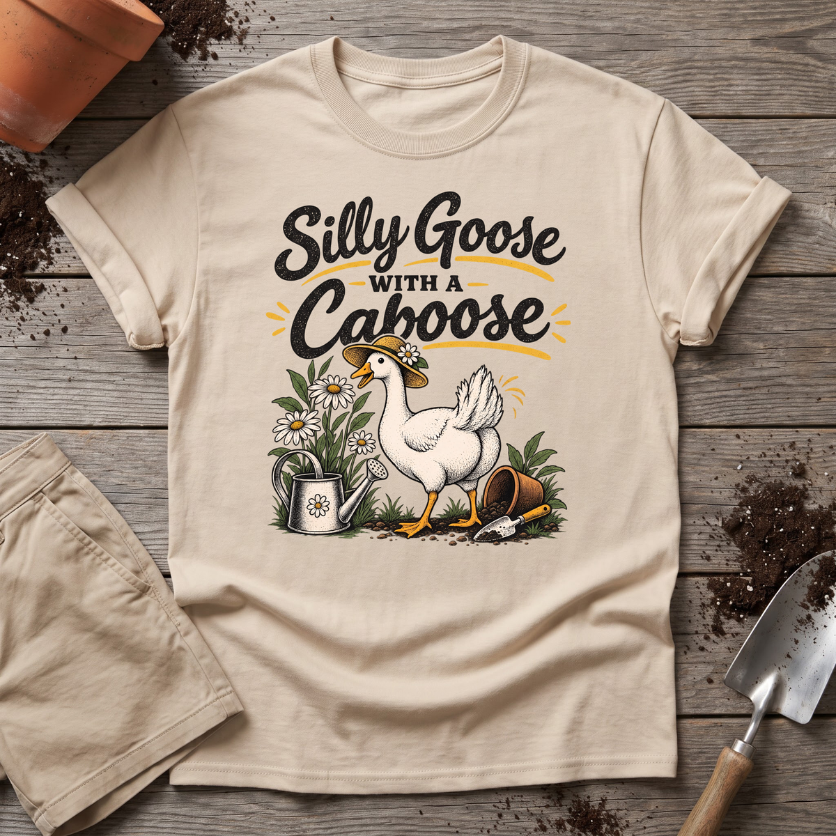 Silly Goose Caboose Garden T-Shirt