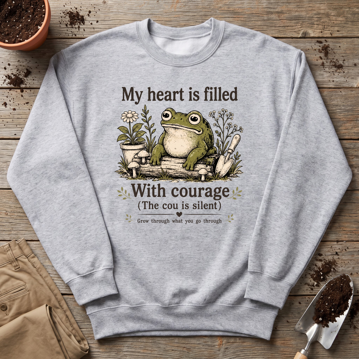 Garden Courage Frog Sweatshirt