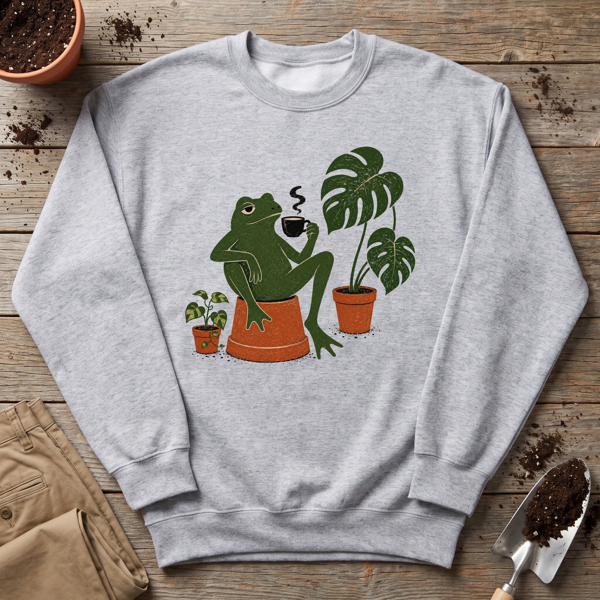 Plant Frog Coffee Sweatshirt
