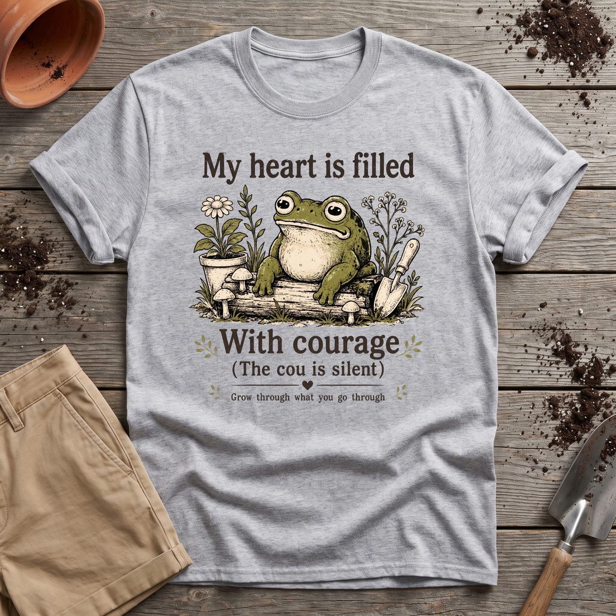 Garden Courage Frog T-Shirt
