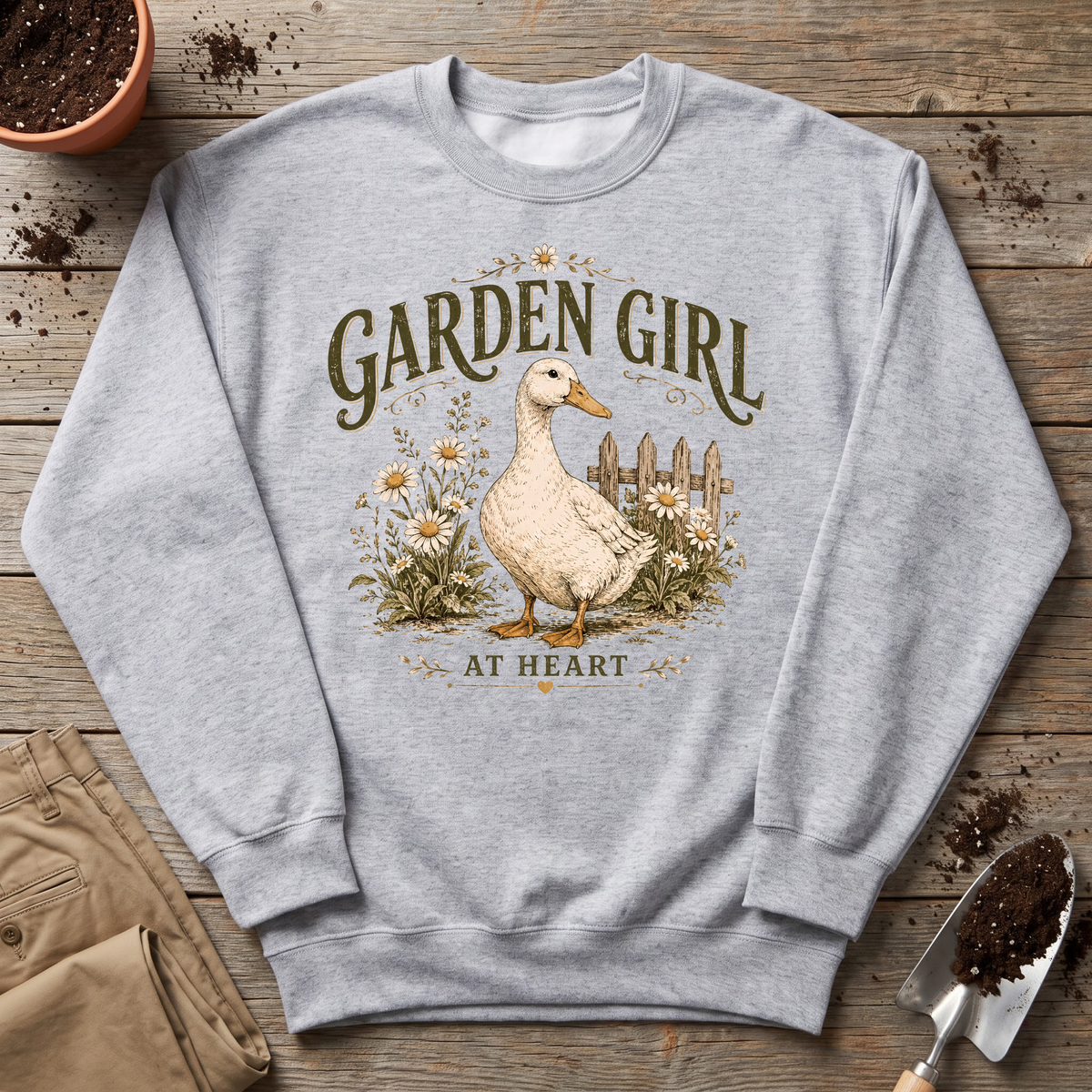 Garden Girl Duck Sweatshirt